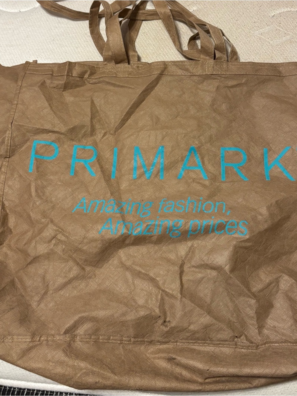 Primark Brown Tan Reusable Tote Bag | 
Shopping Bag | Carryall